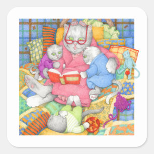 HISTORIA DE LA HISTORIA PEQUEÑA Pegatinas cuadrada