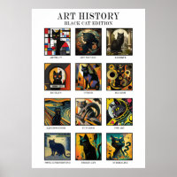 Historia del arte Divertido Black Cat Artwork Styl