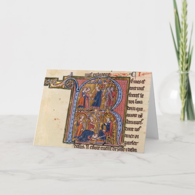 Historiated rubrica "R" que representa al sultán (Anverso)