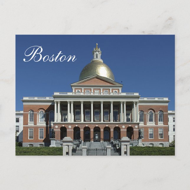 Histórica postal de la Casa de Gobierno de Boston  (Anverso)