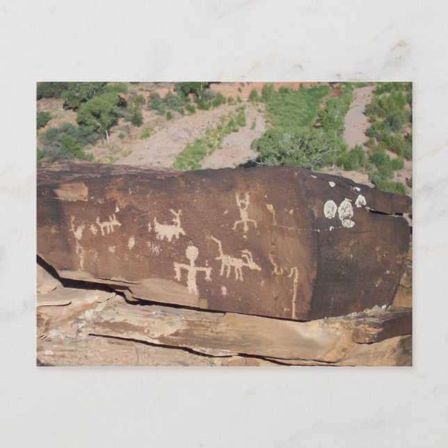 Histórica postal de los petroglifos estadounidense (Anverso)