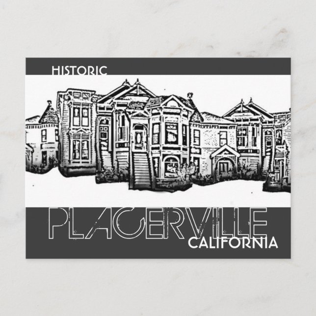 Histórica postal de Placerville, California (Anverso)