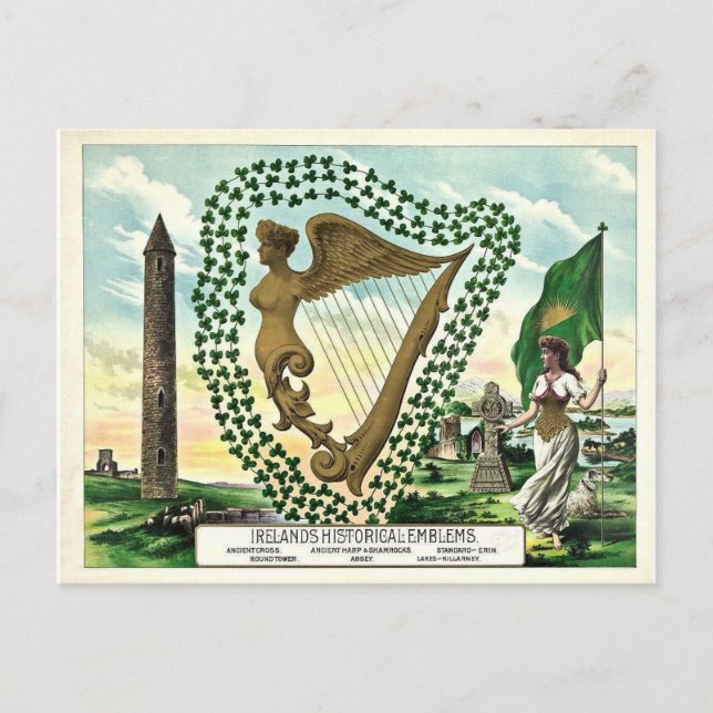 Histórica postal del Día de San Patricio de Irland (Anverso)
