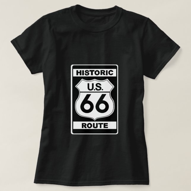Histórica Ruta 66 Camisetas Damas de Negro (Diseño del anverso)