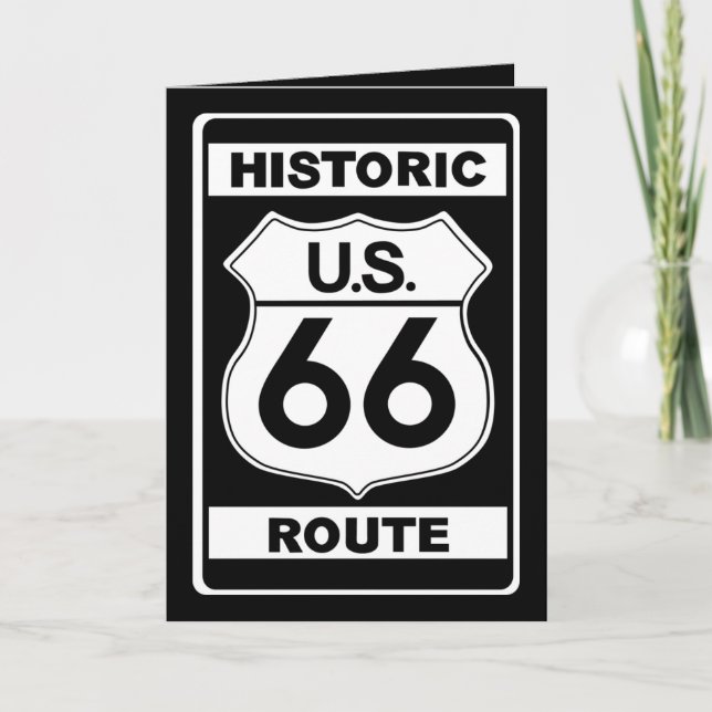 Histórica Tarjeta de felicitación Route 66 Black (Anverso)