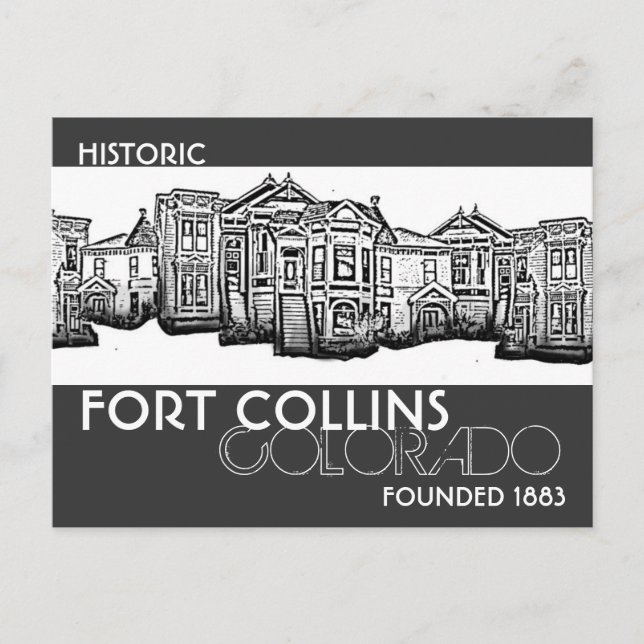 Histórico Fuerte Collins Colorado, tarjeta postal  (Anverso)