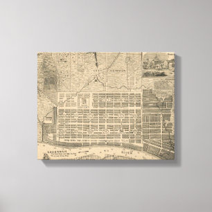 Histórico Mapa de Savannah Decoración de la casa e