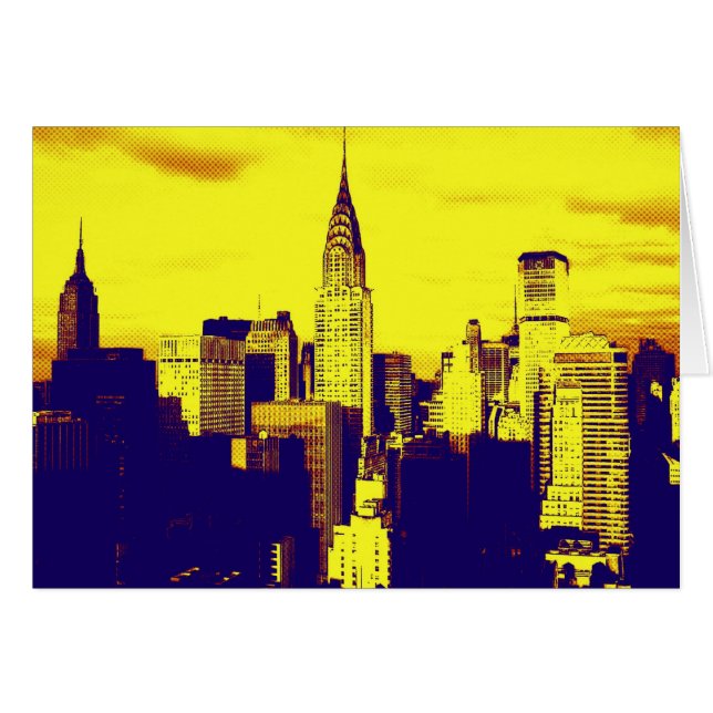 Historieta de arte pop retro Nueva York (Anverso (Horizontal))