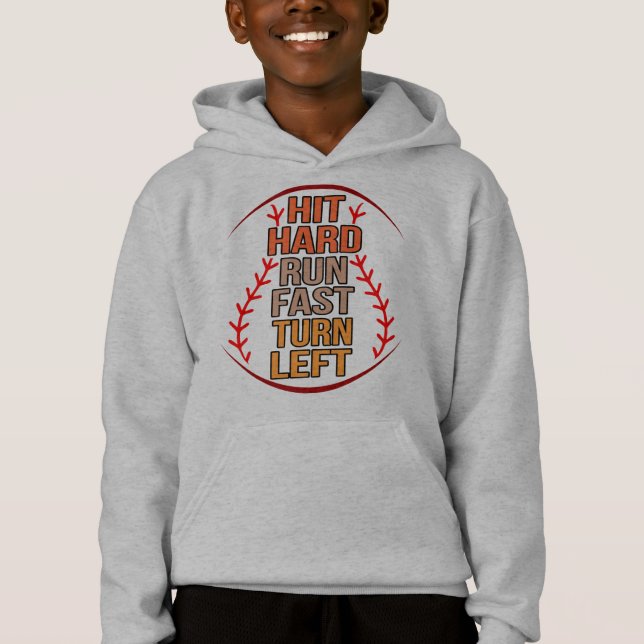 Hit Hard Run Fast Baseball Player Sports Lover Coa (Anverso)