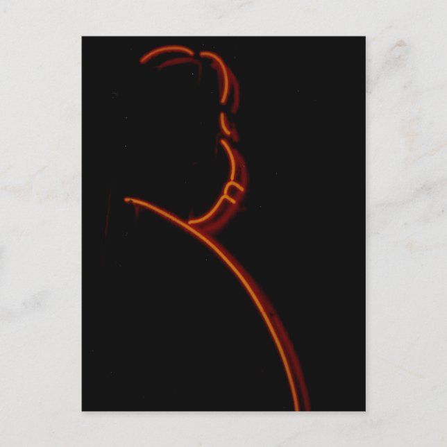 Hitchcock En Neon, Tarjeta Post De Rótulo De Chica (Anverso)