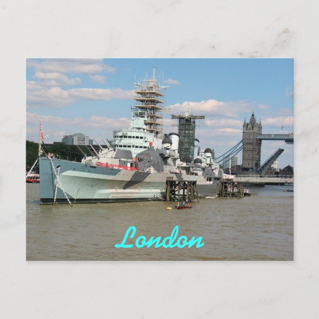 HMS Belfast Thames London postal (Anverso)