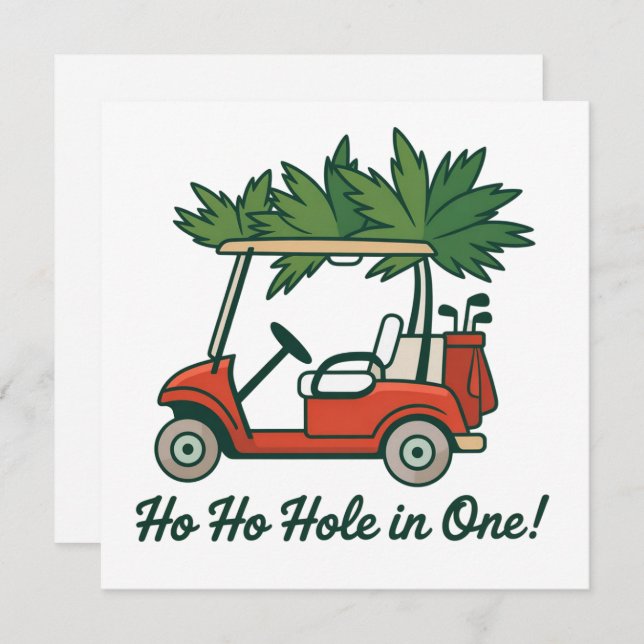 Ho Ho Agujero En Uno Navidad Santa Golf Golfing  (Anverso / Reverso)
