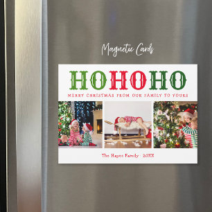 Ho Ho Ho 3 Tarjeta de vacaciones magnética de Co