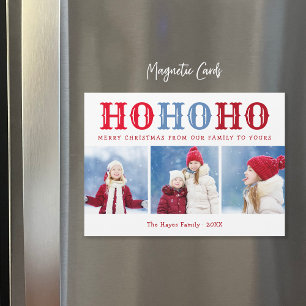 Ho Ho Ho 3 Tarjeta de vacaciones magnética de Co