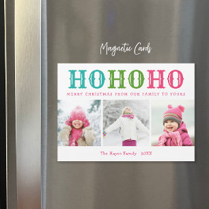 Ho Ho Ho 3 Tarjeta de vacaciones magnética de Co