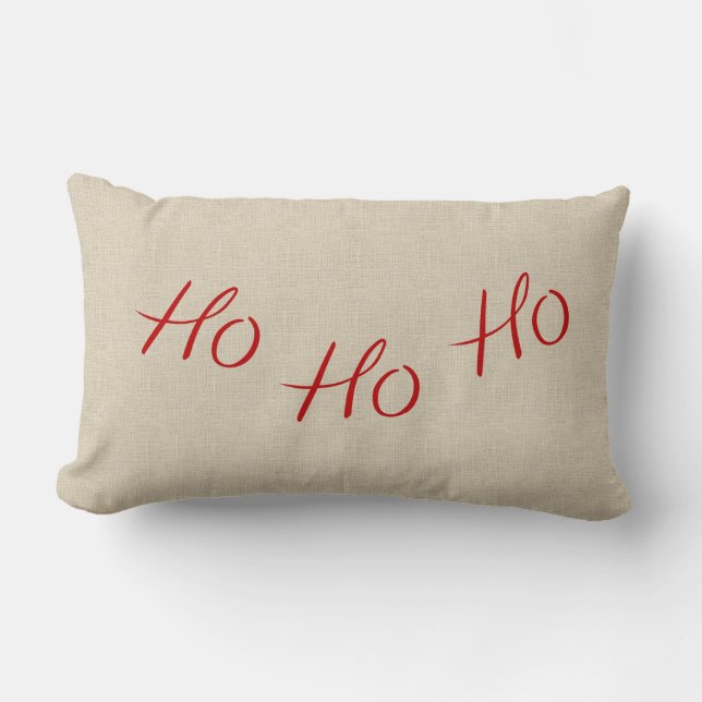 Ho Ho Ho almohada lumbar de la arpillera del (Anverso)