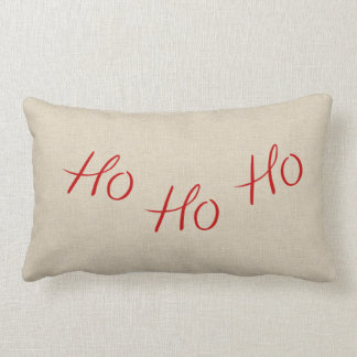 Ho Ho Ho almohada lumbar de la arpillera del