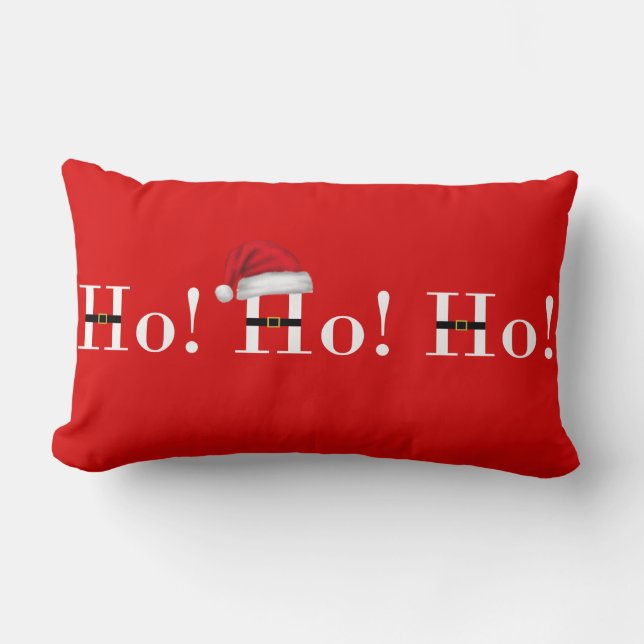 Ho Ho Ho almohada roja del navidad (Anverso)