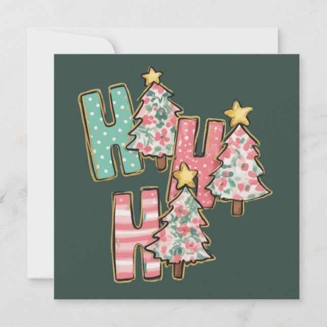 Ho Ho Ho Árbol de Navidad Árboles Coquetos Alegres (Anverso)
