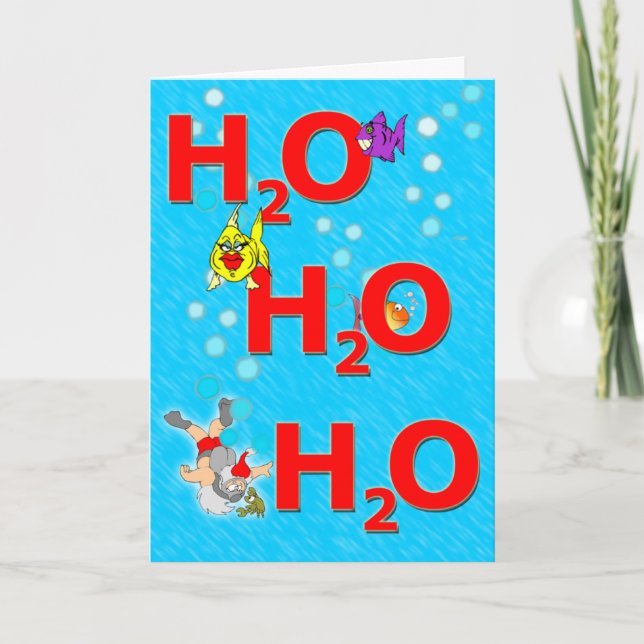 Ho Ho Ho bajo el agua tarjeta de Navidad (Anverso)