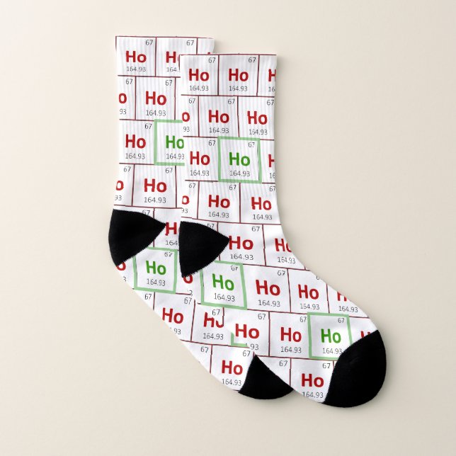 "Ho Ho Ho" calcetines de la tabla periódica del (Par)