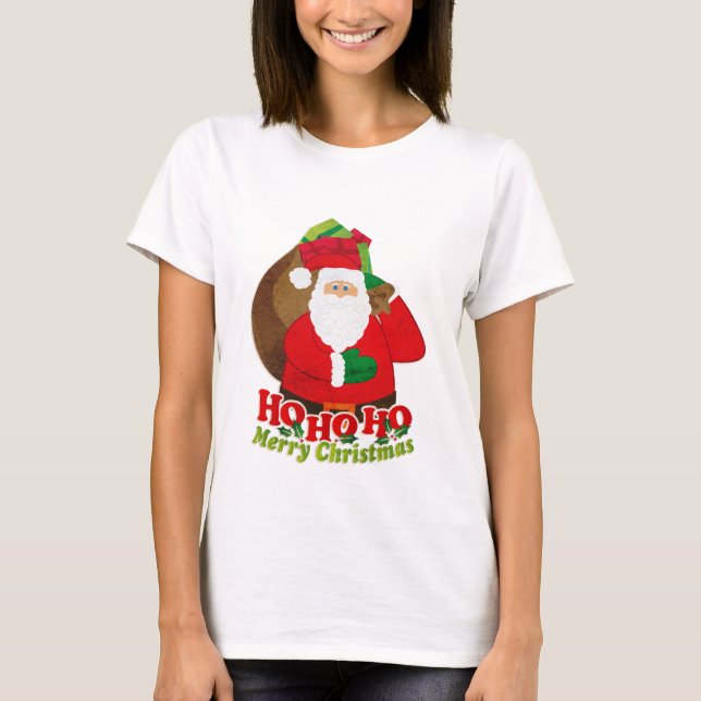 Ho Ho Ho camiseta de las señoras de santa de las (Anverso)