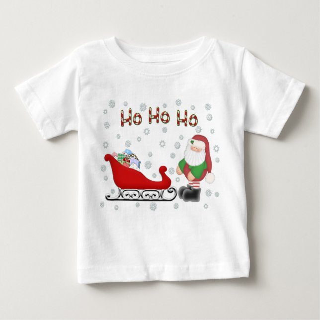 Ho Ho Ho camiseta del blanco de los niños del (Anverso)