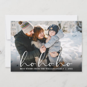 Ho Ho Ho Elegante Tarjeta de Navidad con Foto