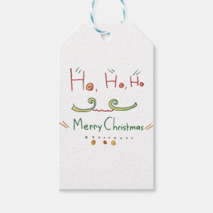 HO HO HO etiqueta del regalo de las Felices