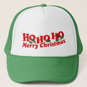 "Ho Ho Ho Felices Navidad" verdes y gorra blanco