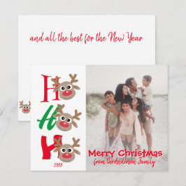 Ho Ho Ho Feliz Navidad Foto de Familia de Reno