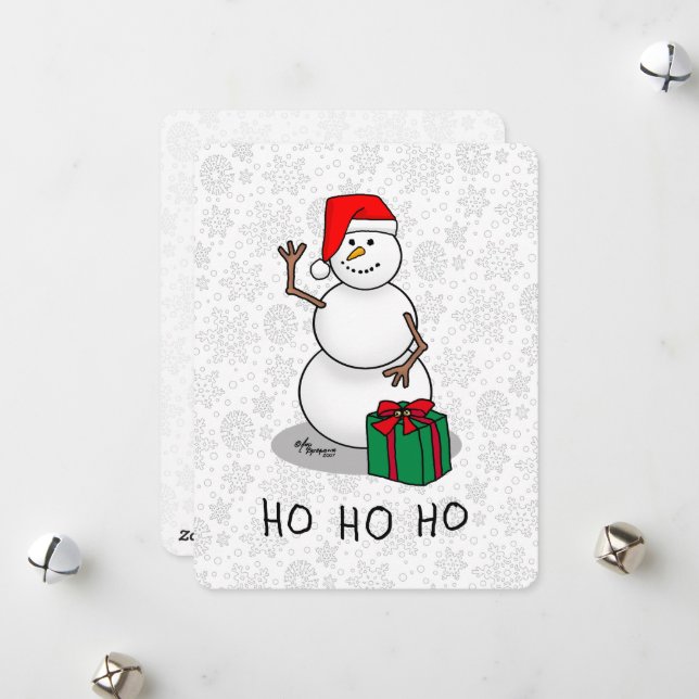 Ho Ho Ho Feliz Navidad Santa Bonito Muñeco de Niev (Anverso/Reverso In Situ)