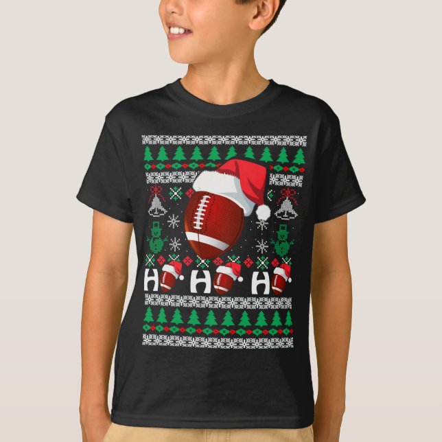 HO HO HO Fútbol Feo Navidades Sweater Santa Hat (Anverso)