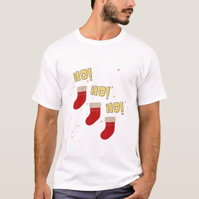 Ho ho ho ho diversión Camiseta de diseño navideño (Anverso)