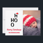 Ho Ho Ho Ho: Feliz Navidad<br><div class="desc">Ho Ho Ho Ho: ¡Feliz Navidad! Regalos minimalistas con apellido y sombreros de Santa. Plantilla de foto vía Pixabay bajo licencia CC0 y debe ser reemplazada por su propia foto</div>