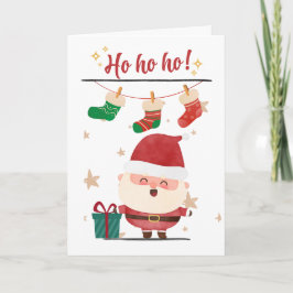 Ho Ho Ho Ho- Happy Santa - Tarjeta de felicitación