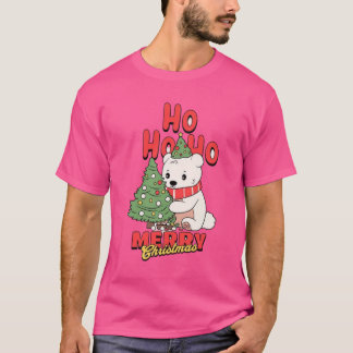 ¡Ho Ho Ho Ho Ho! Camiseta de diseño de osito polar