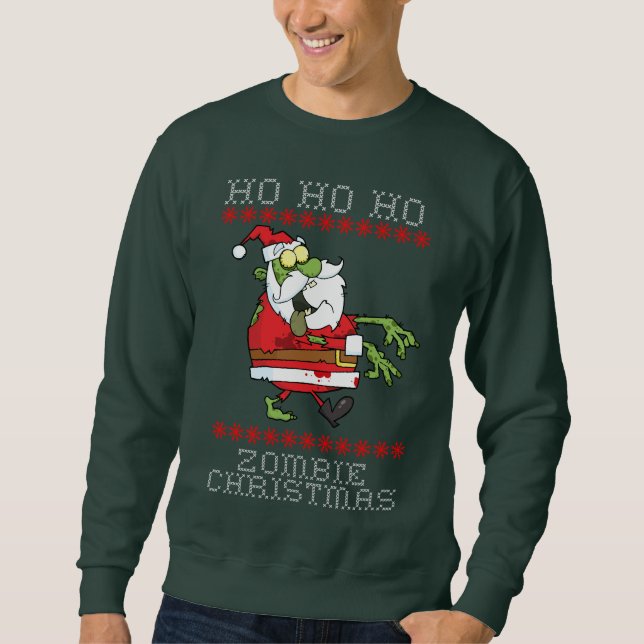 Ho Ho Ho Ho Ho Navidades Zombie Sudadera Sudadera (Anverso)