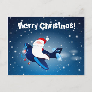 ¡Ho ho ho ho ho! Santa en el avión, postal
