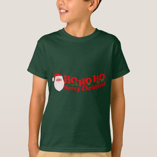 Ho Ho Ho Ho Merry Navidad y camiseta santa (Anverso)