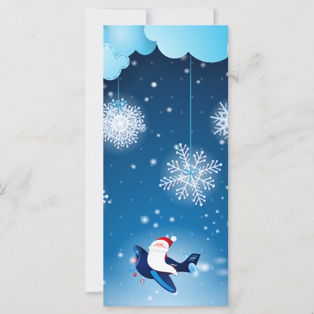 ¡Ho ho ho ho! Santa en el avión, tarjeta de rack (Anverso)