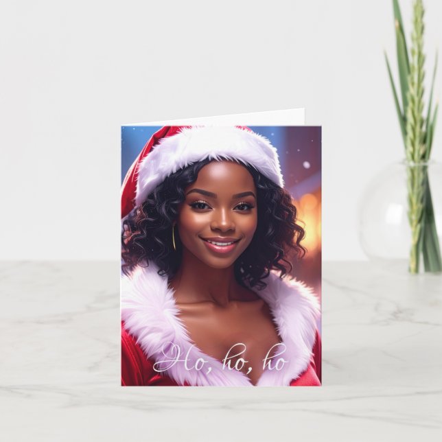 HO HO HO HO - Tarjeta de felicitación doblada para (Anverso)