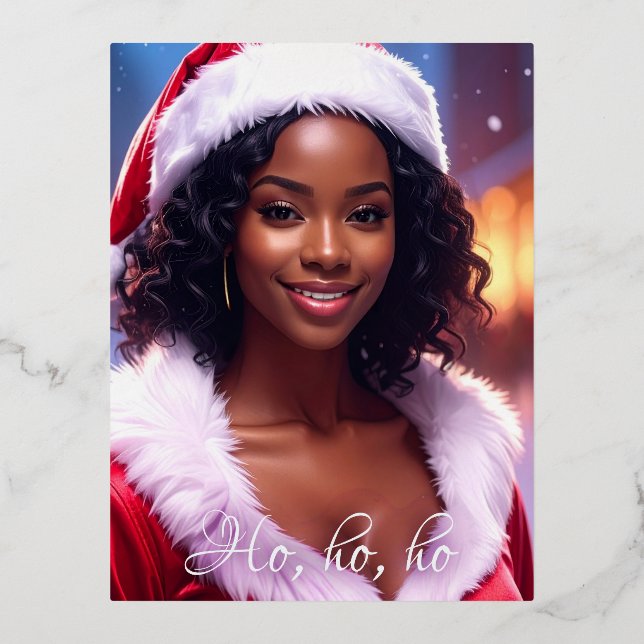 HO HO HO HO - Tarjeta de felicitación doblada para (Anverso)