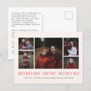 HO HO HO HO XO XO XO Tarjeta postal para vacacione