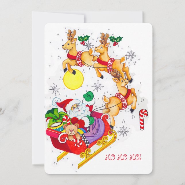 ¡Ho! ¡Ho! ¡Ho! Invitación de Fiesta (Anverso)
