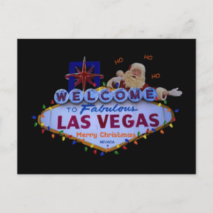 HO HO HO Las Vegas Feliz Navidad SANTA Postcard