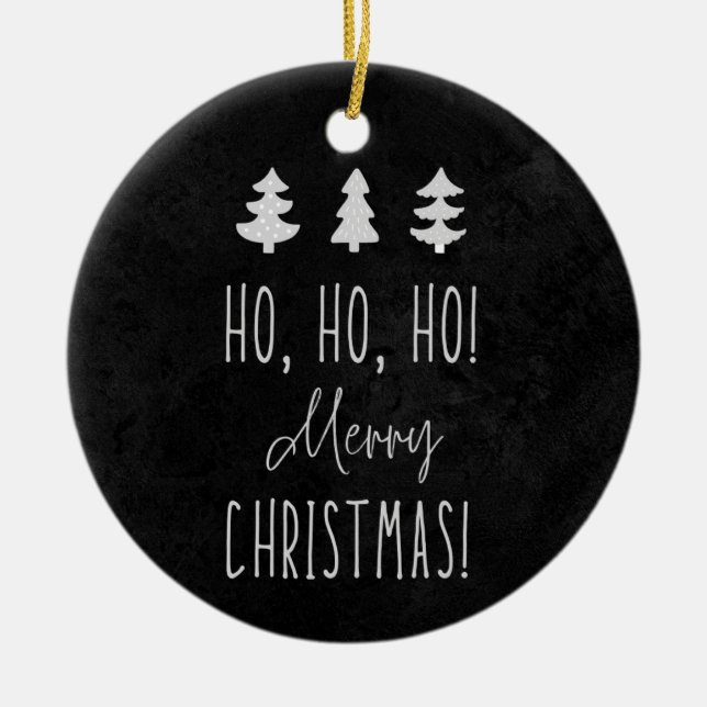 ¡Ho, Ho, Ho! Navidad! Adorno de cerámica (Frente)