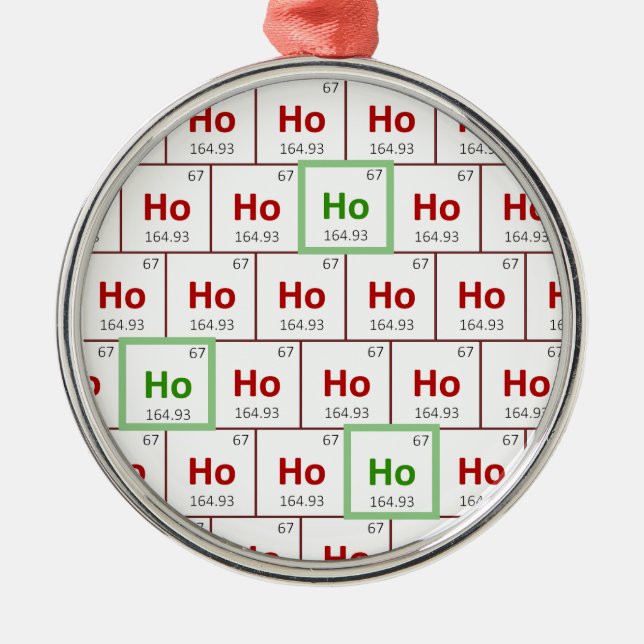 "Ho Ho Ho" ornamento de la tabla periódica del día (Frente)