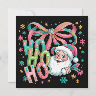 Ho Ho Ho Santa Coquette Lazo Retro Navidad Festiv