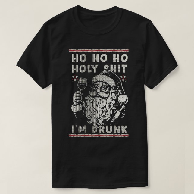 Ho Ho Holy Im Drunk Gracioso Duelo De Suéter (Diseño del anverso)